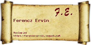 Ferencz Ervin névjegykártya