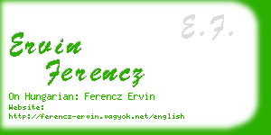 ervin ferencz business card